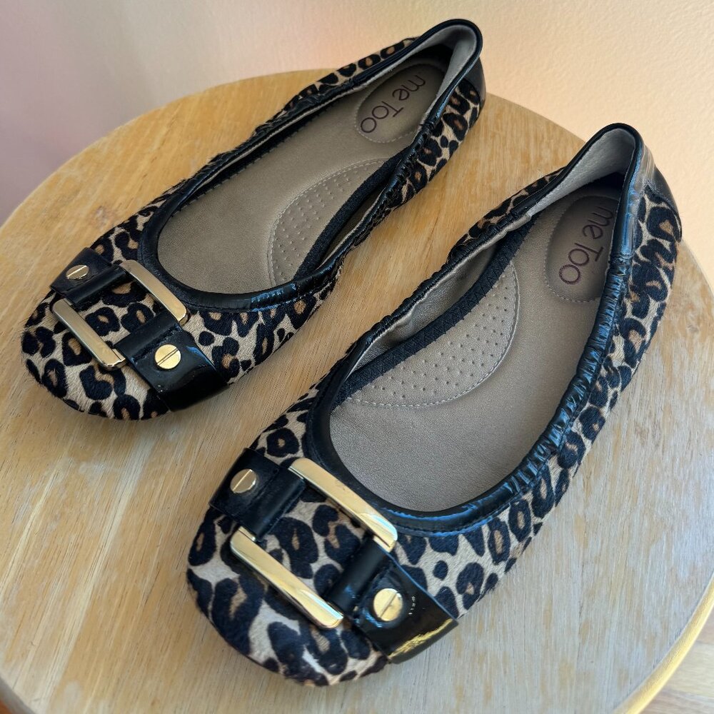 ME TOO - FLATS | BLACK LEOPARD PRINT SHOES - WOMEN'S SIZE 6.5